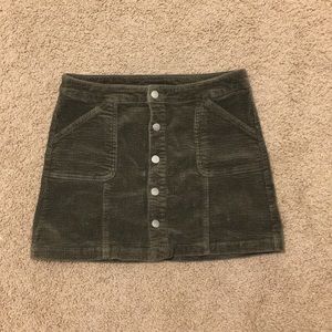 high waist wild fable green corduroy skirt